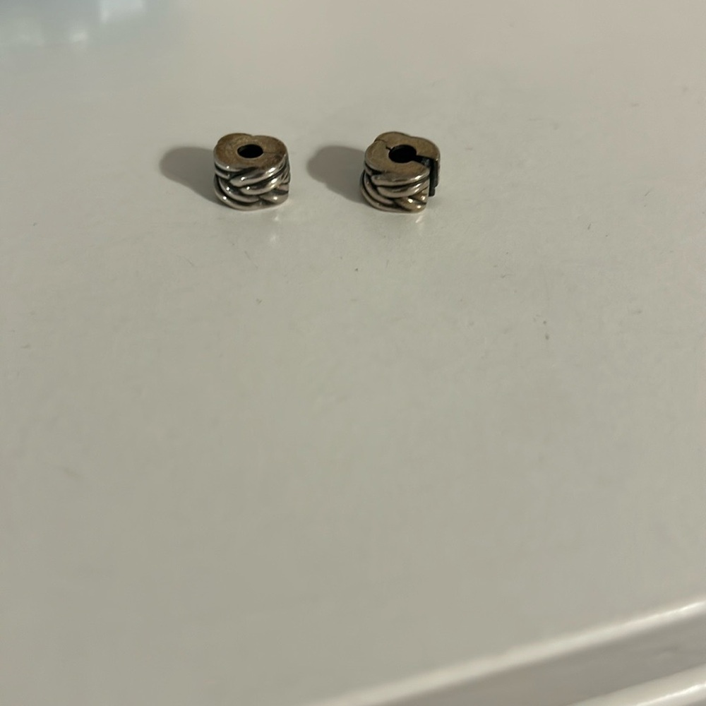 Silver Pandora Stopper Beads Pair